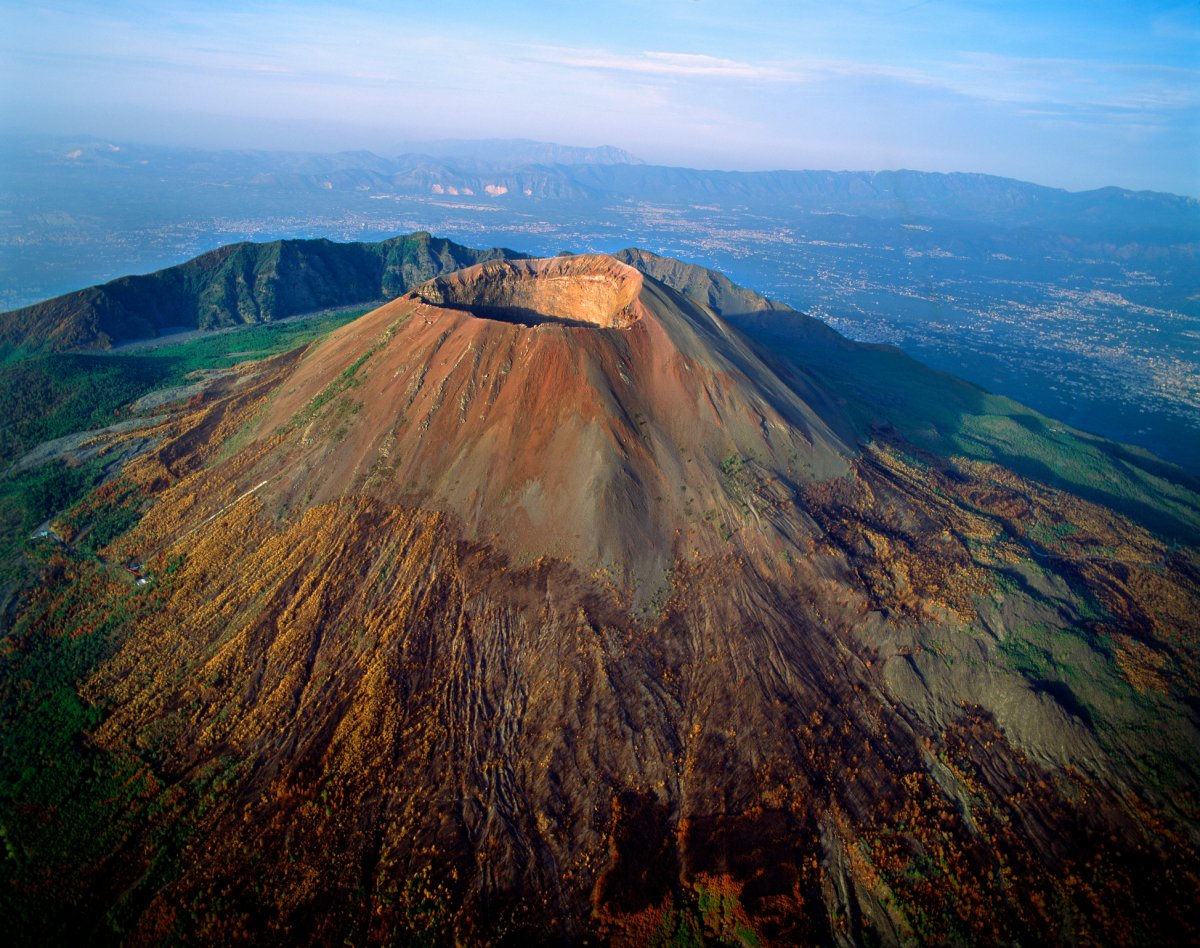 Photo of Mount Vesuvius from above.