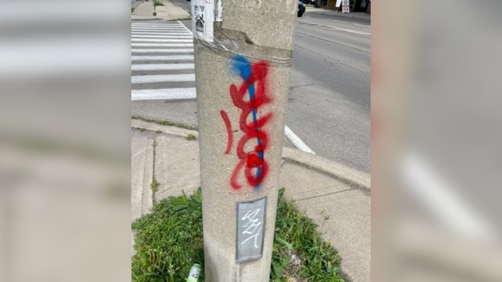 A Hamilton man is facing multiple charges following a 20 minute graffiti spree in downtown on July 27, 2022.