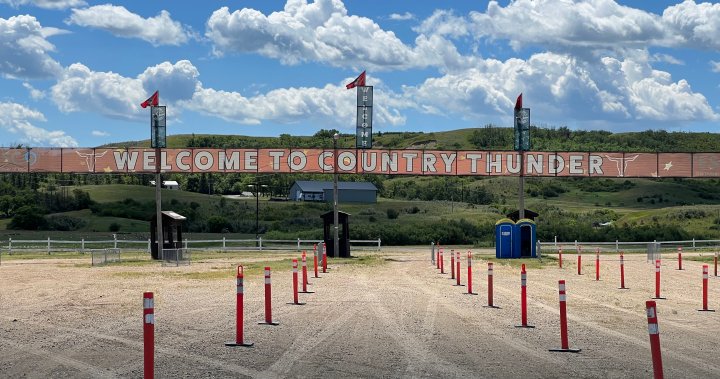 Fans begin set up for a weekend of country music at Country Thunder