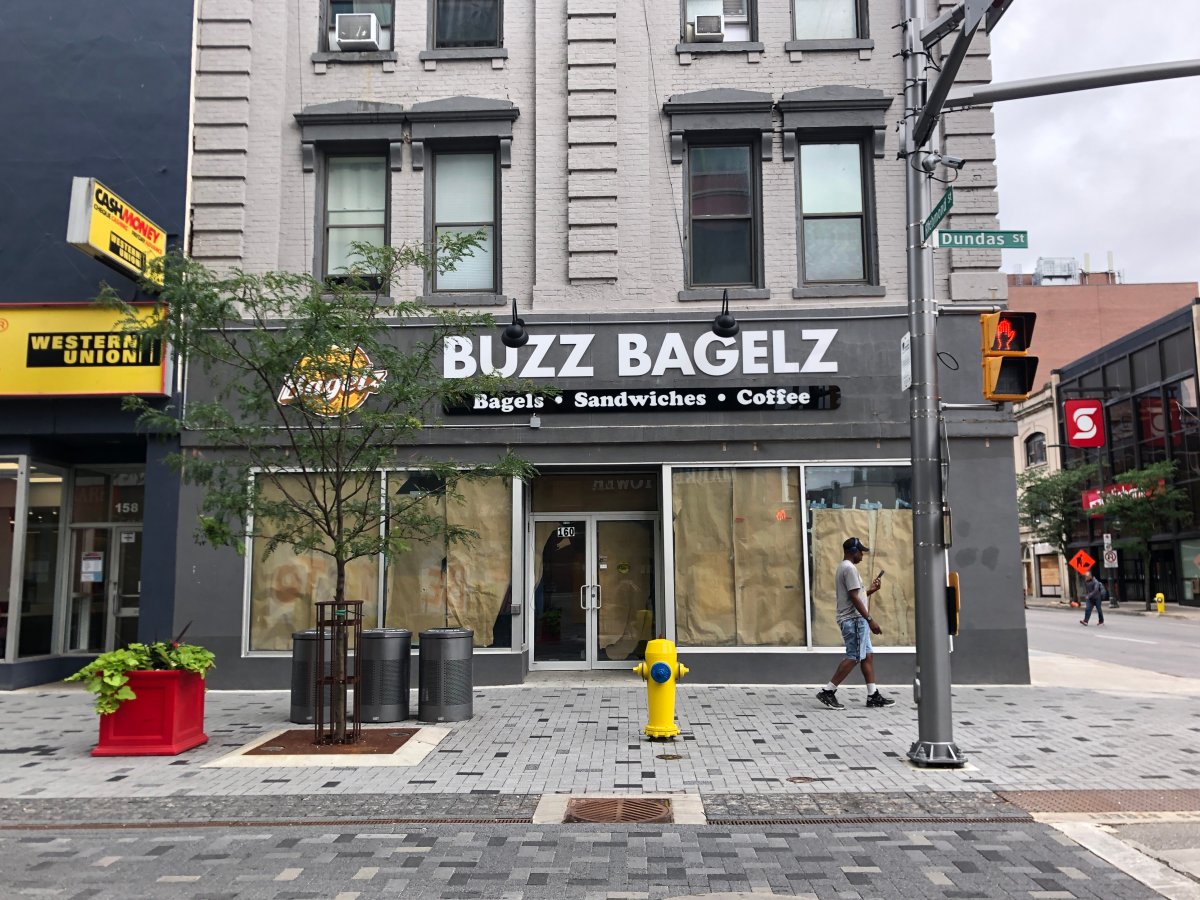 Buzz Bagelz Inc. on 160 Dundas Street in London is one of the businesses moving to the downtown core because of the Explore the Core program. July 18, 2022.