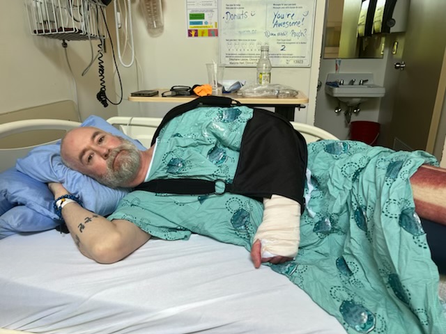Canadian Forces veteran, known as J.T., injured by land mine in Ukraine.