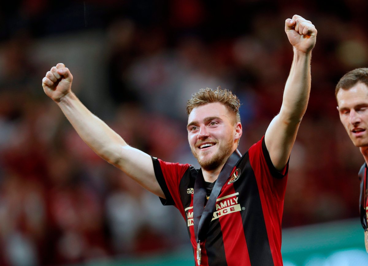 In this file photo, Julian Gressel celebrates following Atlanta United’s 2-0 win over Portland in the MLS championship game in December 2018. Atlanta traded Gressel to D.C. United in January 2020 after failed contract talks. And on July 15, 2022, the Vancouver Whitecaps acquired the 28-year-old from Germany.