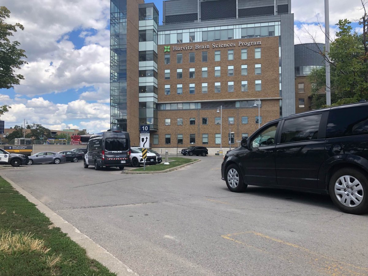 Police say a person suffered non-life threatening injuries after being struck by a vehicle in the parking lot of Sunnybrook Hospital.