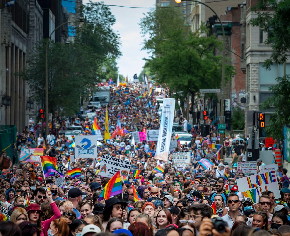 Montreal's 2021 Pride Parade is pictured. Thousands turned out to walk in the event on Sunday, Aug. 15. 
