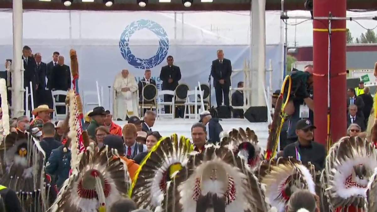 Pope Francis in Maskwacis, Alta., Monday, July 25, 2022.