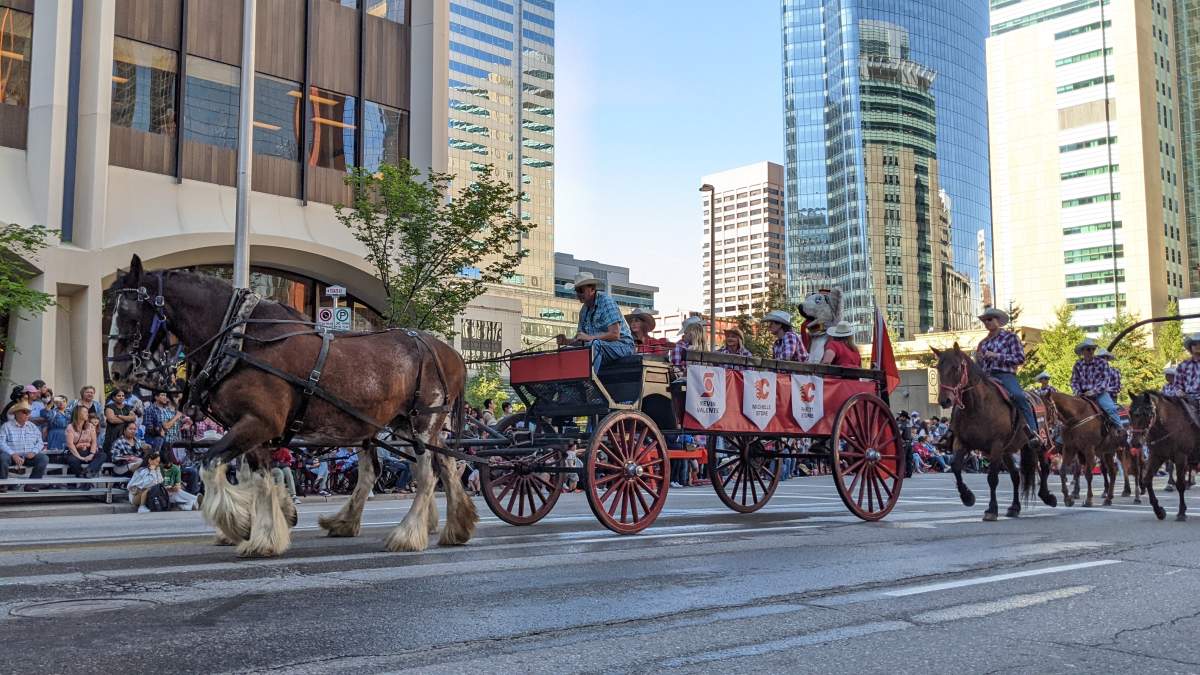 The Calgary Sports and Entertainment entry for the 2022 Calgary Stampede parade on Jly 8, 2022.