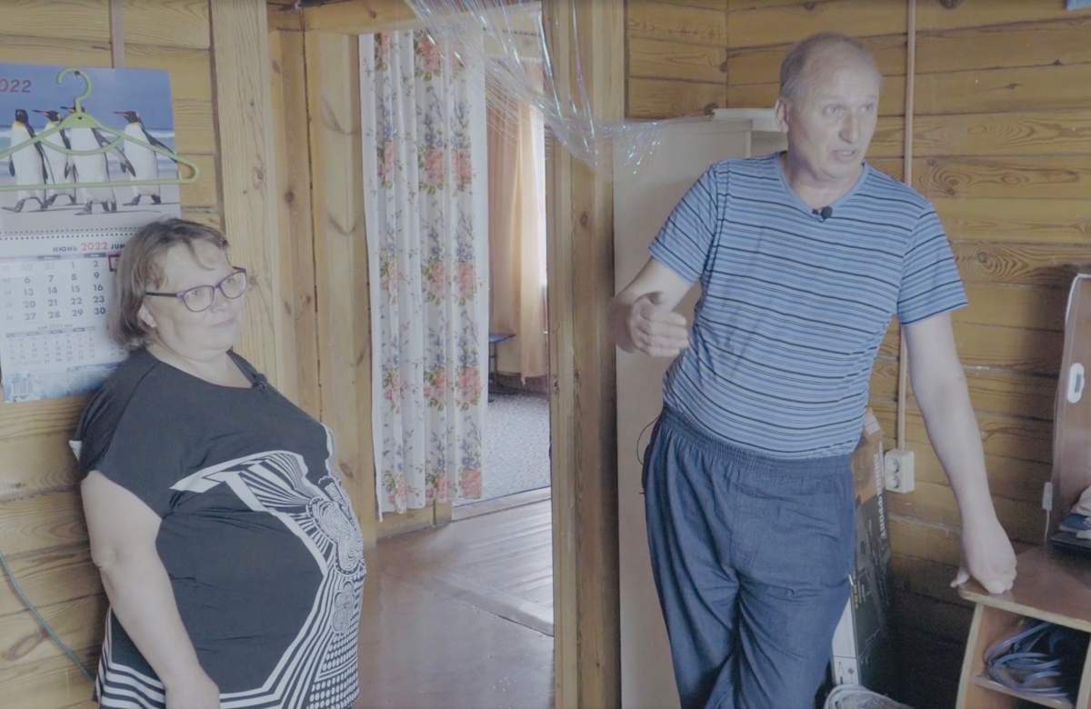 Galina Pankina and Alexey Pankin at home in Baklashi, Russia.