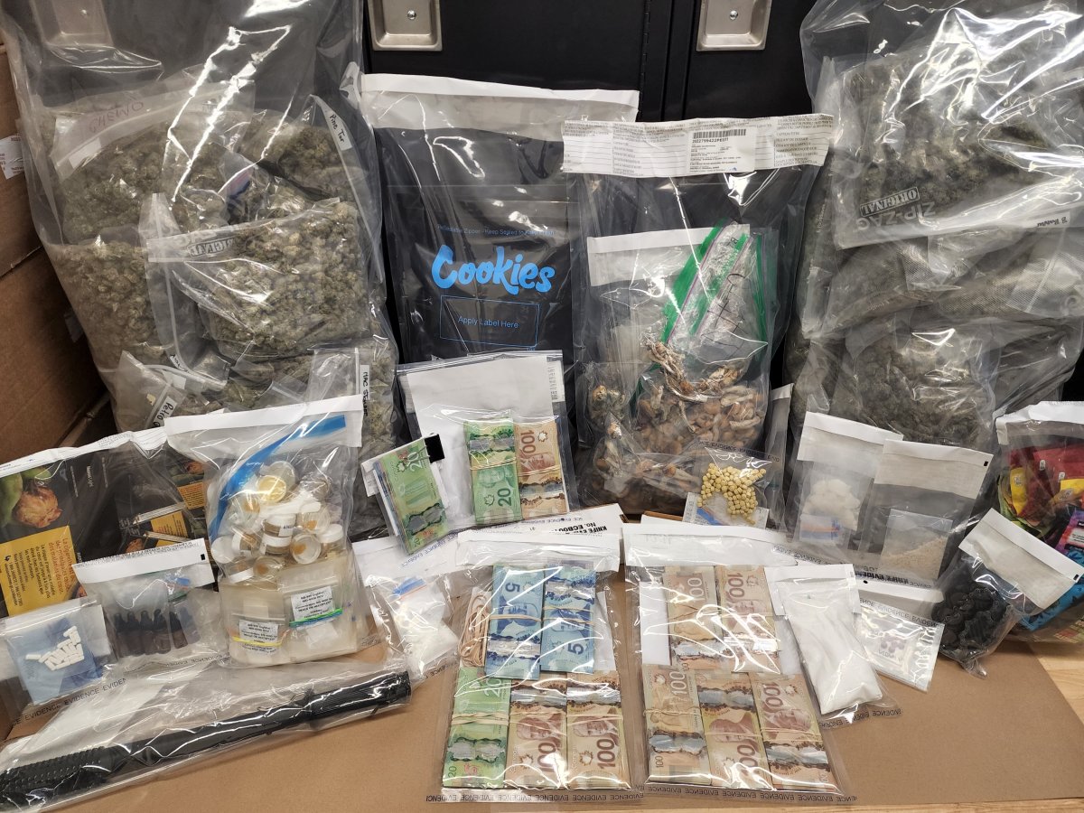 A Peace Regional RCMP drug-trafficking investigation led to the seizure of illegal drugs, money, cigarettes, and weapons.