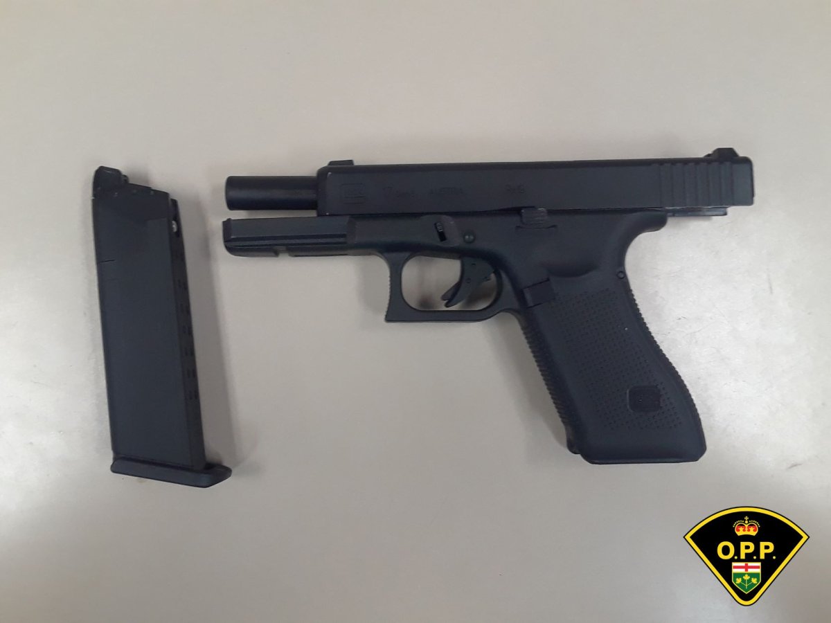 Northumberland OPP seized a replica firearm following a traffic stop on Highway 401 in Cobourg on July 25, 2022.