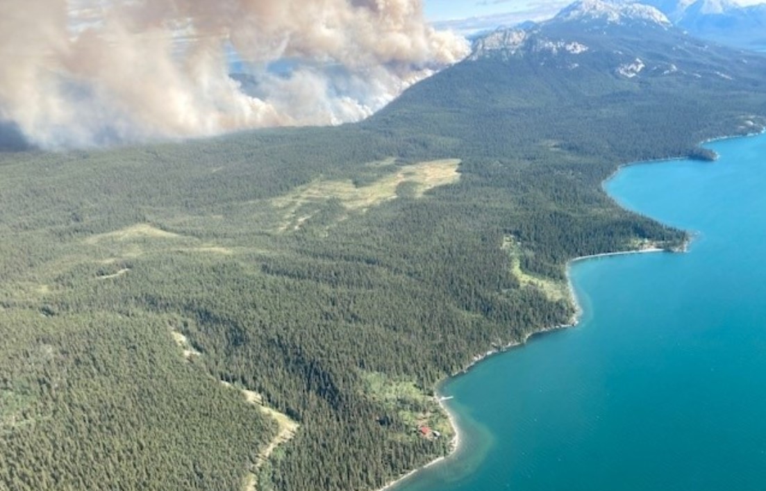 Tagish Lake wildfire in the Cassiar Fire Zone, approximately 123 hectares in size.