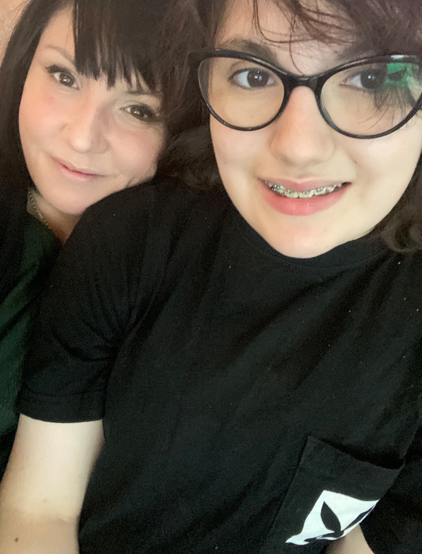 Sherry Mitchell is seen with her 12-year-old daughter Bella, who accompanied her on the papal tour stops in Alberta on July 24 and 25, 2022.