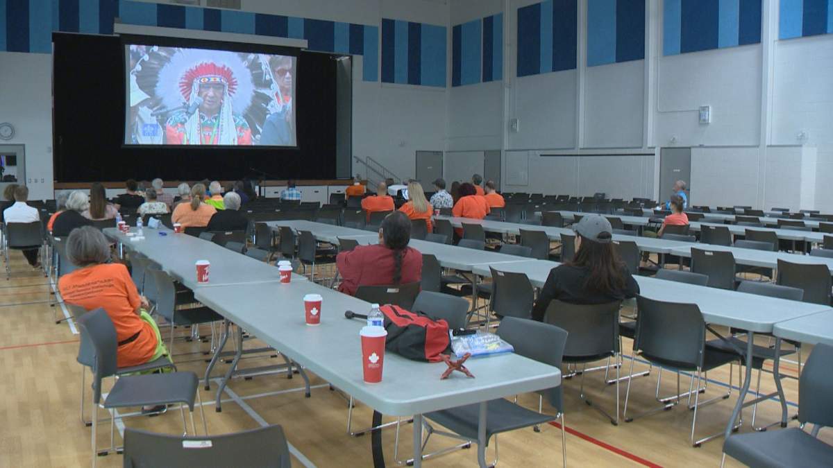 The Papal visit’s Monday morning events were streamed live in Regina at the mâmawêyatitân centre.