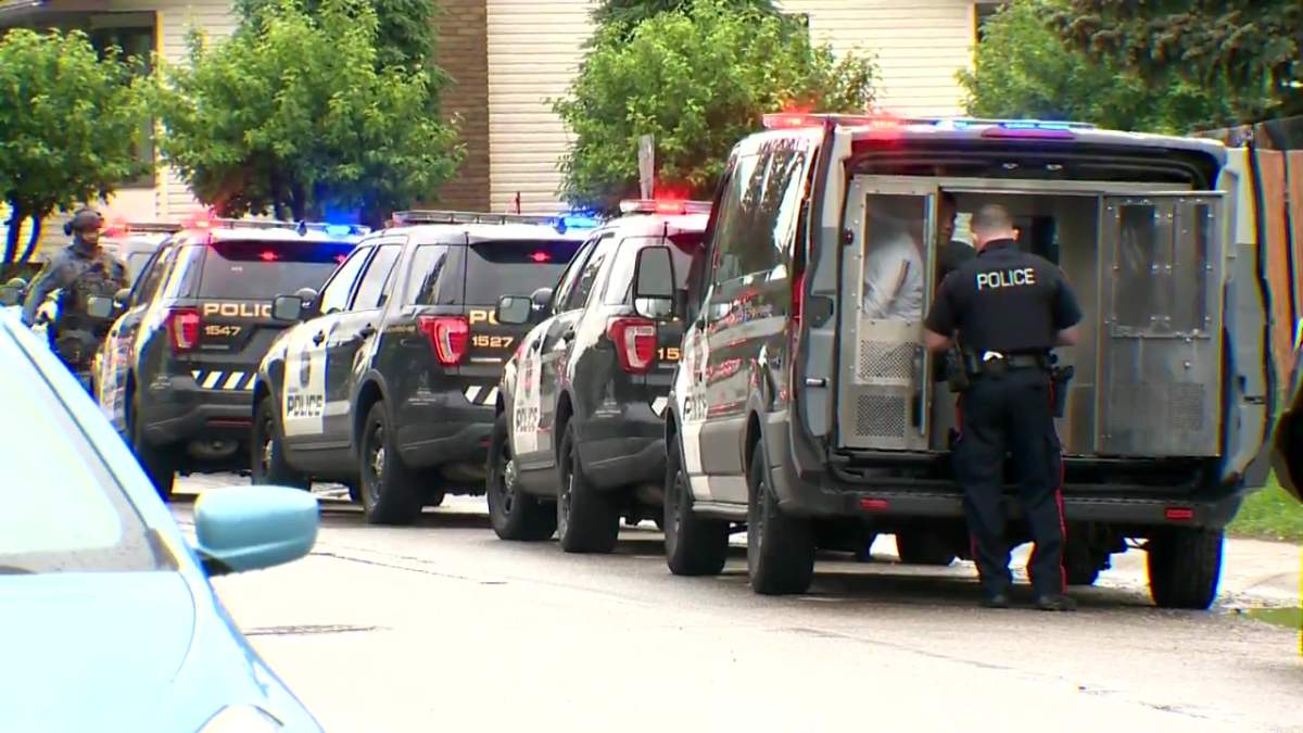 Calgary police have closed off a portion of Falsby Way NE after a shooting occurred on July 4, 2022.