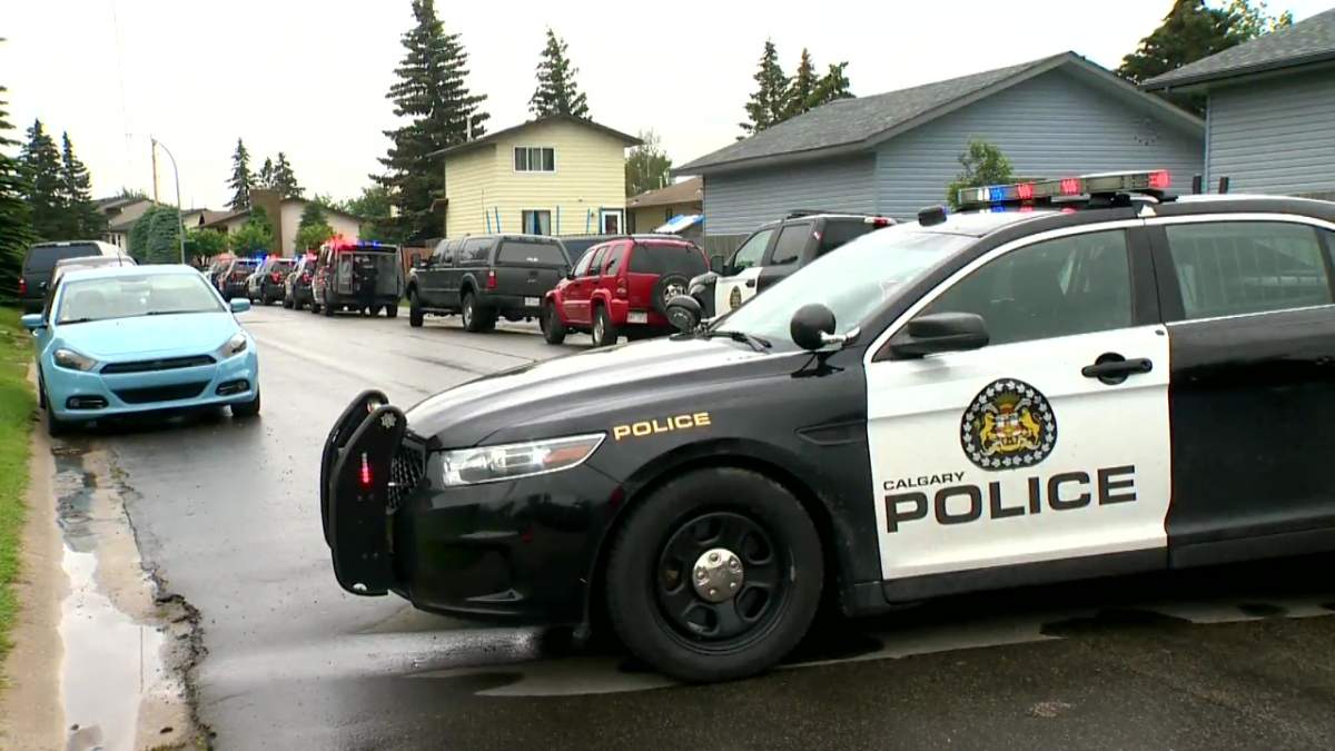 Calgary police have closed off a portion of Falsby Way NE after a shooting occurred on July 4, 2022.