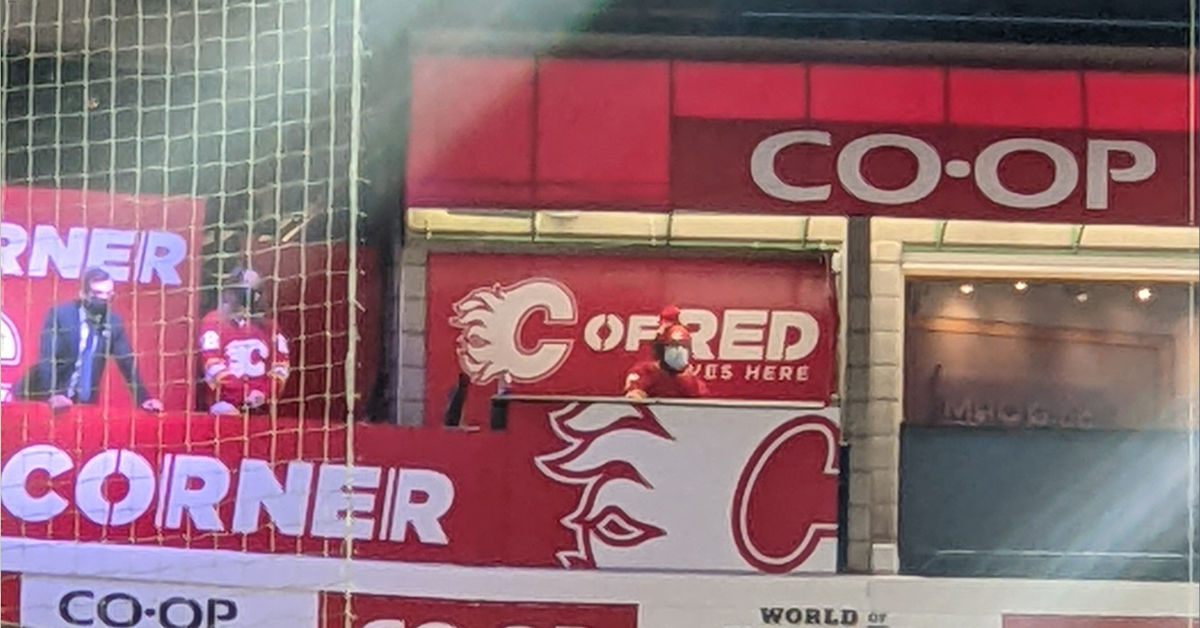 Calgary Flames organist, Willy Joosen on Feb. 9, 2022.