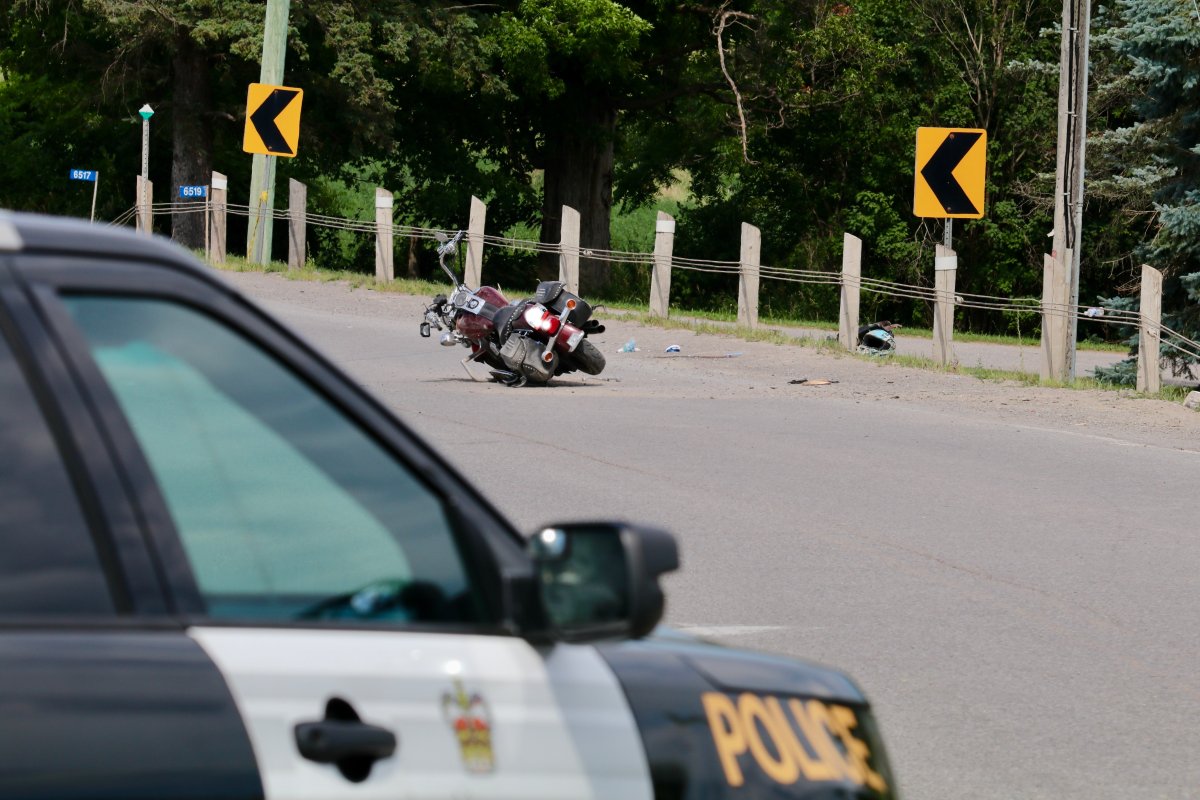 Northumberland OPP say a motorcyclist died following a collision on County Road 30 on July 23, 2022.