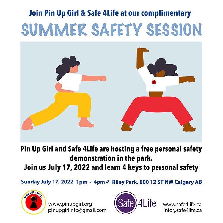 Poster for free self-defence demonstration.