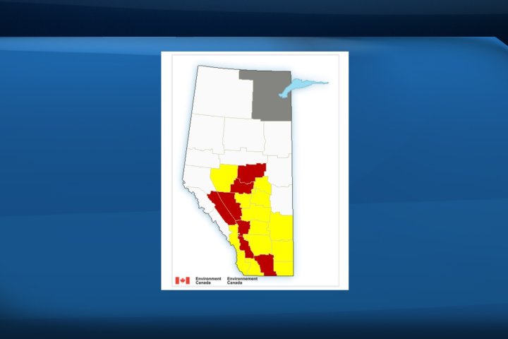 Tornado warnings dropped in central Alberta; other weather watches, warnings remain place