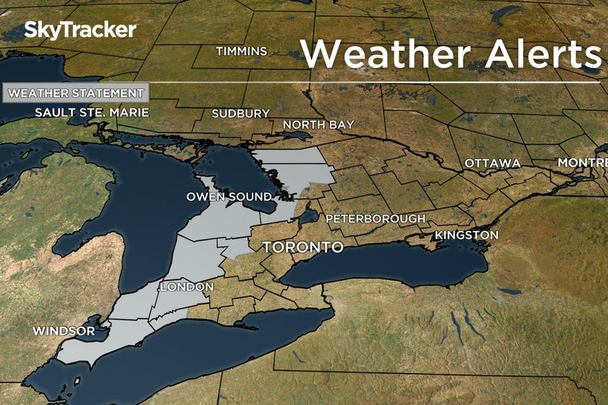 Environment Canada issued a special weather statement on Wednesday warning of severe thunderstorms and potential tornadoes for much of Ontario’s cottage country.