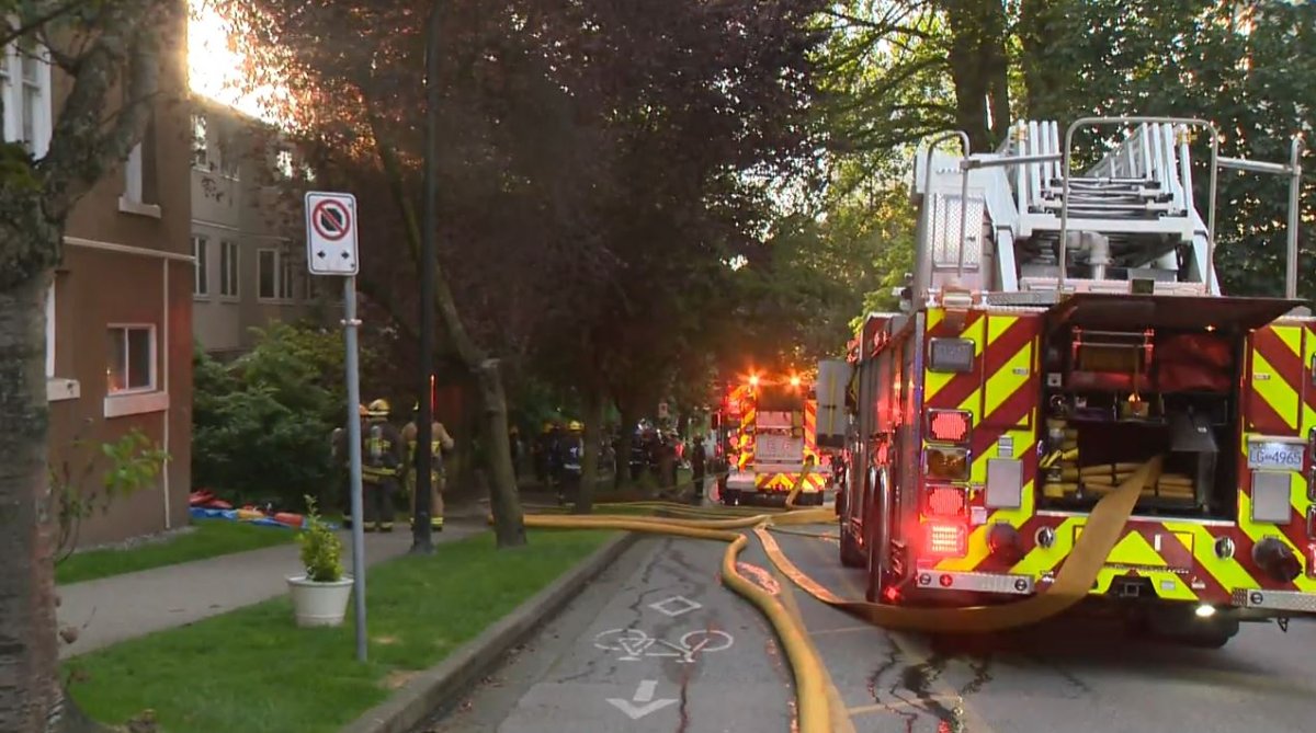 Vancouver firefighters quickly doused a fire in a downtown apartment.