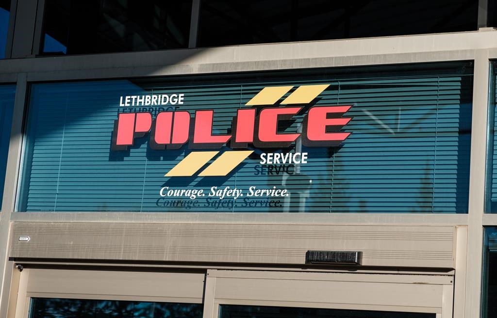 Lethbridge Police Headquarters is shown in Lethbridge, Alta., on March 10, 2021. Lethbridge Police Service officers are at the scene of a "high-risk incident" on Sunday and warn residents to stay away from the area until further notice. THE CANADIAN PRESS/David Rossiter.