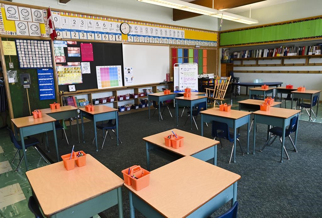 A Grade 2 classroom is shown in this Monday, Sept. 14, 2020 file photo.