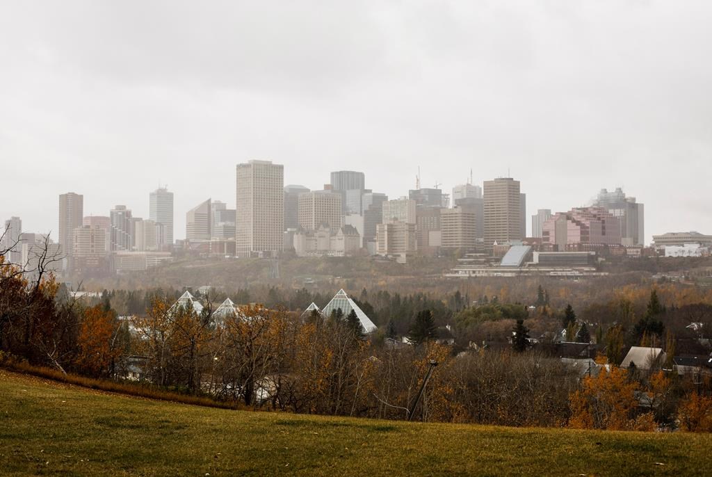 The city skyline is pictured in Edmonton on Oct. 17, 2017. THE CANADIAN PRESS/Jason Franson.