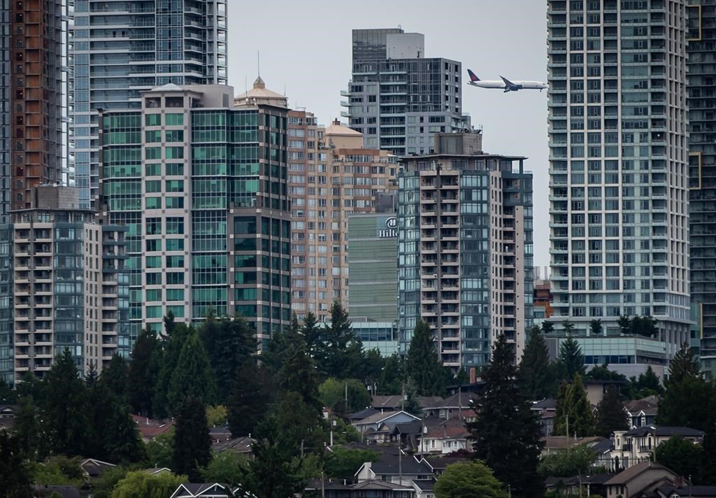 Condo towers are seen in the Metrotown area of Burnaby.