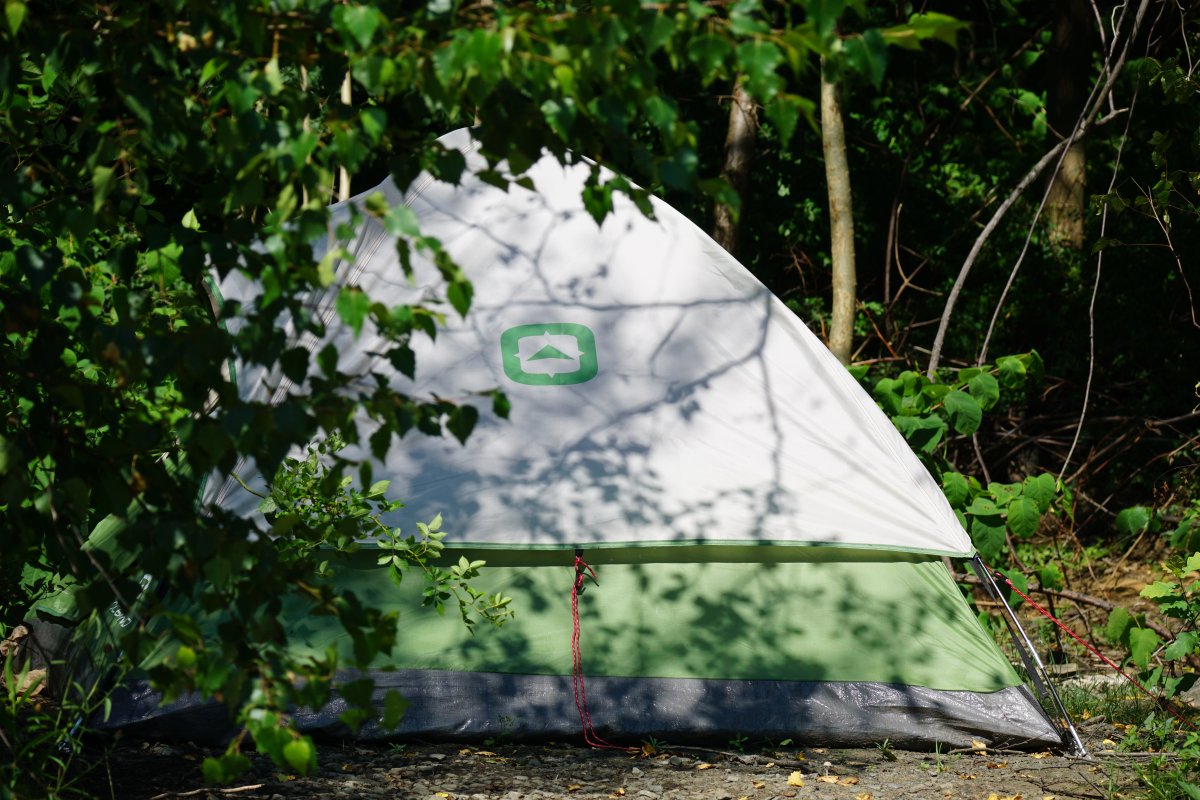 A tent is shown at one of the city’s designated tenting sites in Dartmouth