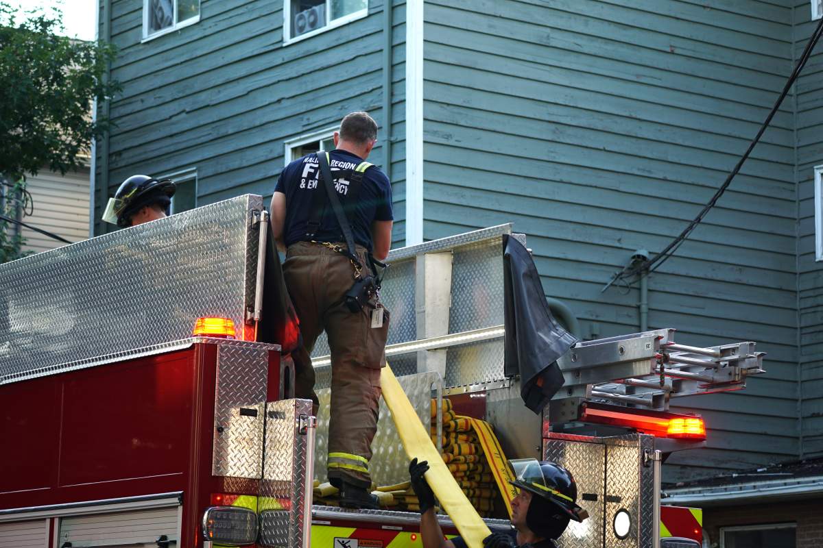 The fire was quickly knocked down, according to fire officials.