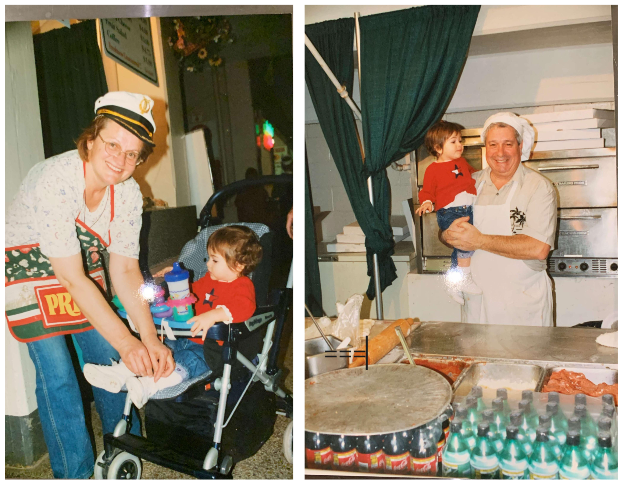 Scanga family standing with their granddaughter.