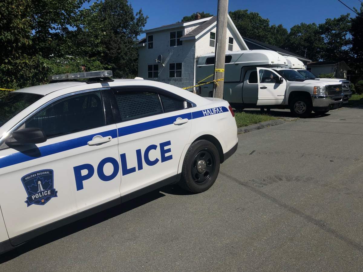 Halifax Regional Police back at the scene on Sunday morning.