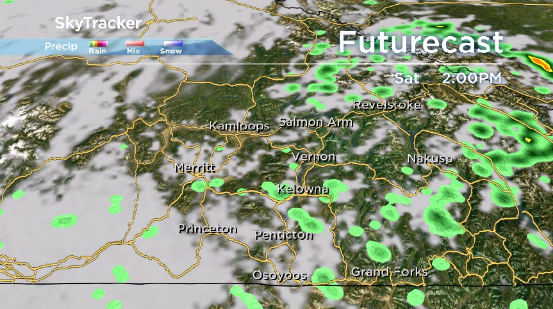 Clouds linger Saturday morning with a chance of showers into the afternoon.