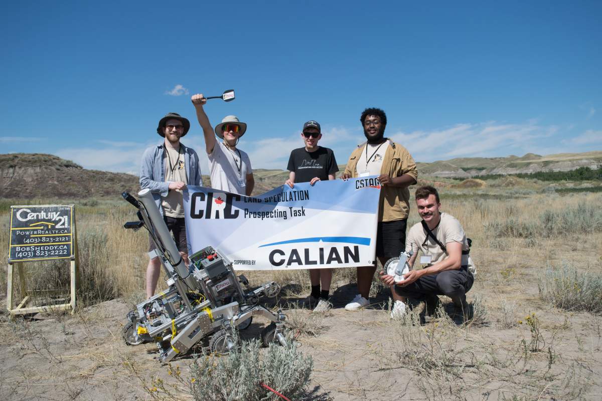 Guelph robotics team at 2022 Canadian International Rover Challenge in Alberta.