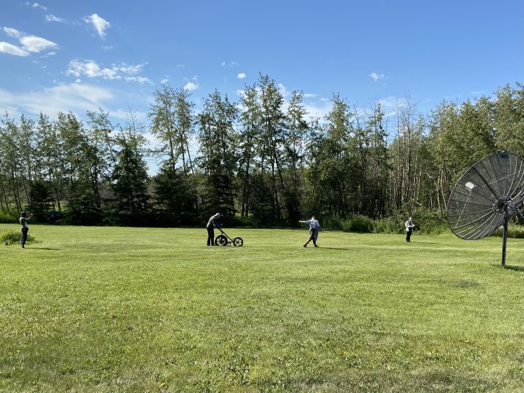A ground-penetrating radar search for unmarked burial sites is underway at Blue Quills University near St. Paul, Alta.