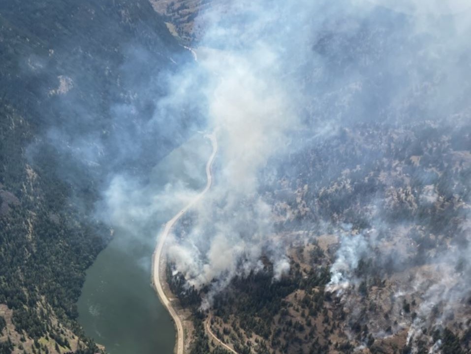 An aerial view of the Keremeos Creek wildfire.