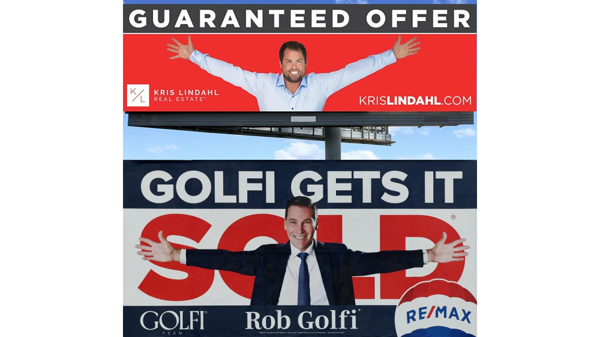 Minnesota-based real-estate agent Kris Lindahl has filed a breach of contract and copyright infringemt law suit against Hamilton-based realtor Rob Golfi in connection with an “arms outstretched” pose in numerous marketing campaigns.