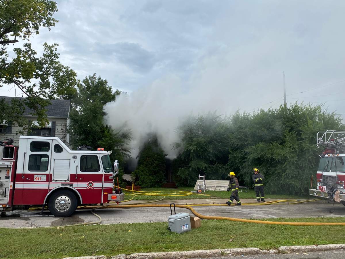 A Winnipeg fire truck crashed while responding to a fire on Thursday morning.