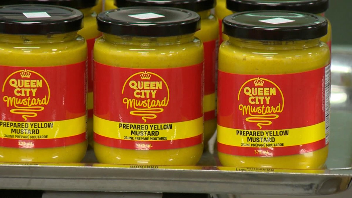A jar of Queen City Mustard is shown after an event that taught kids the process of producing the mustard on Friday, August 5.