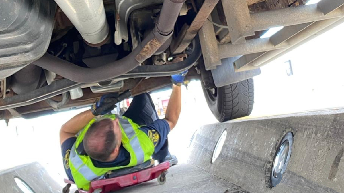 Niagara regional police say more than 20 large vehicles were taken off the road in a one-day weekend blitz on Aug. 16, 2022.