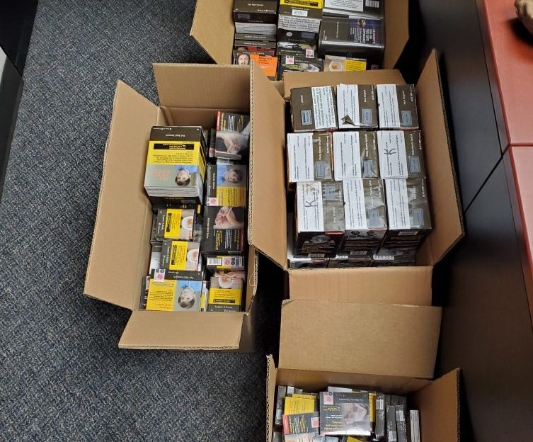 Stolen cigarettes recovered by RCMP.
