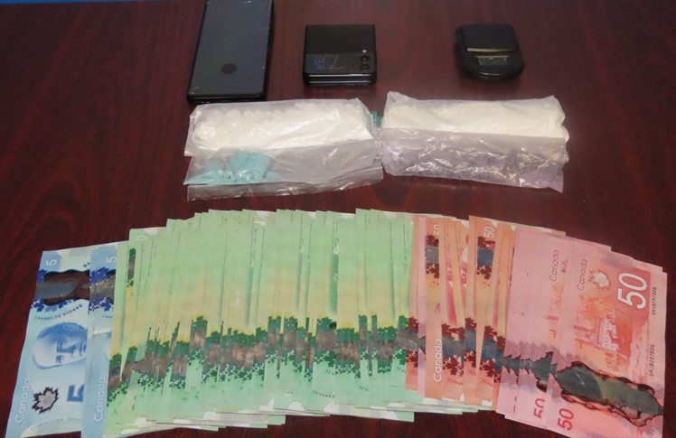During a search of the suspects vehicle, Sarnia, Ont., police seized over 92 grams of cocaine with an estimated street value of $9,216, over 32 grams of fentanyl with an estimated street value of $4,885, and $3,630 in cash on Wednesday, Aug. 24, 2022.