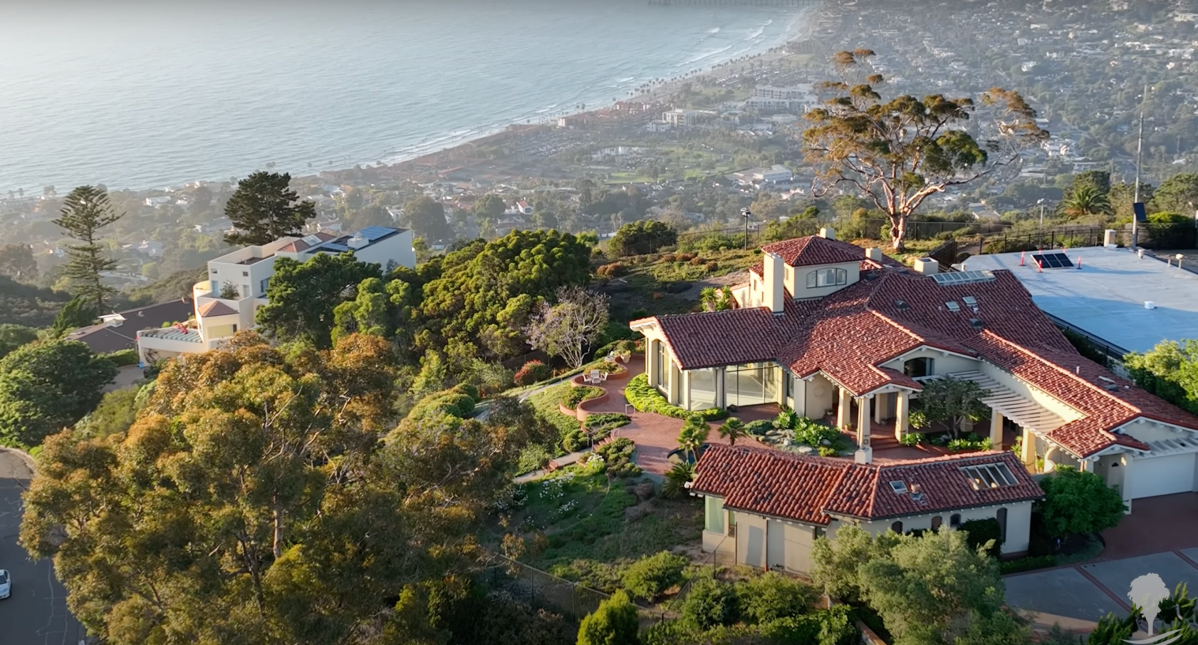 Screenshot from a promotional video showing Dr. Seuss' opulent home in La Jolla, California.