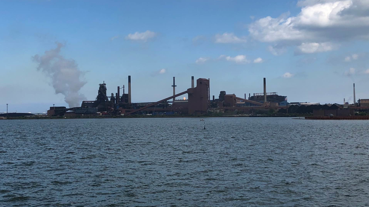 A photo of Hamilton's western bayfront in 2019 prior to a blast that knocked down a large Stelco furnace on Aug. 17, 2022.