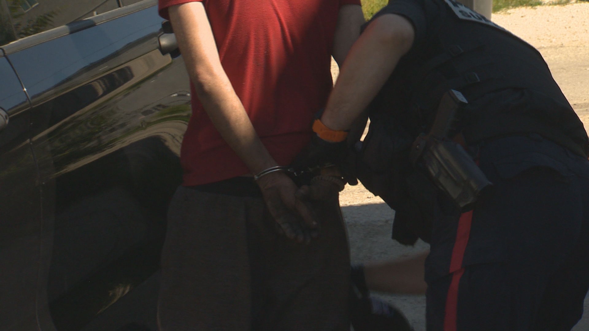 A man, who admitted to being high on meth, was arrested inside a breached building.