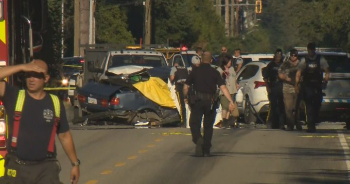 2 dead in three-vehicle crash at Surrey-Langley border Saturday afternoon