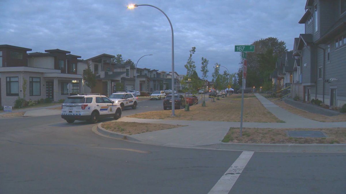 Police have closed down a section of 19 Ave. in Surrey for a shooting investigation.