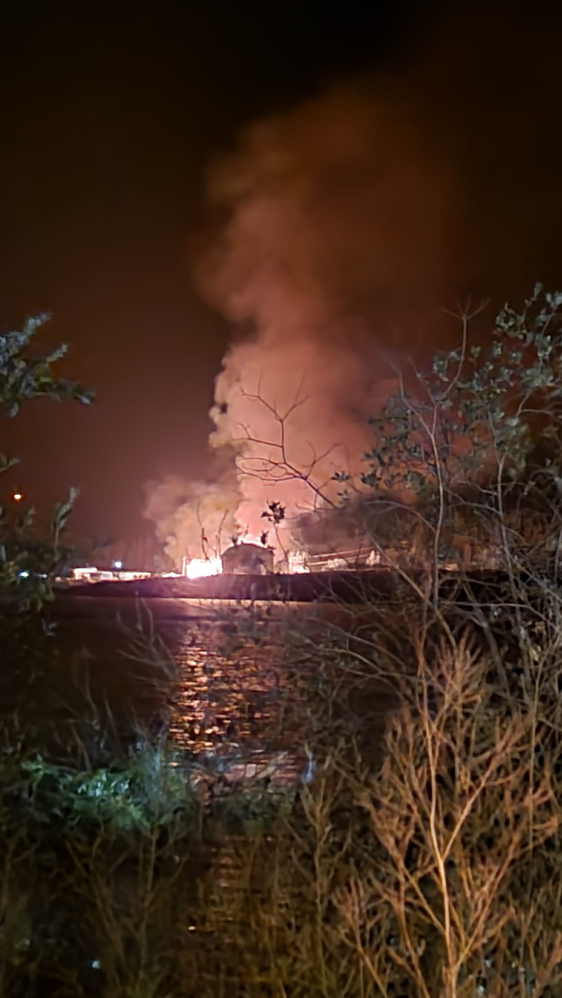 Fire destroyed a church in Fort Chipewyan, Alta., Thursday, Aug. 25, 2022.