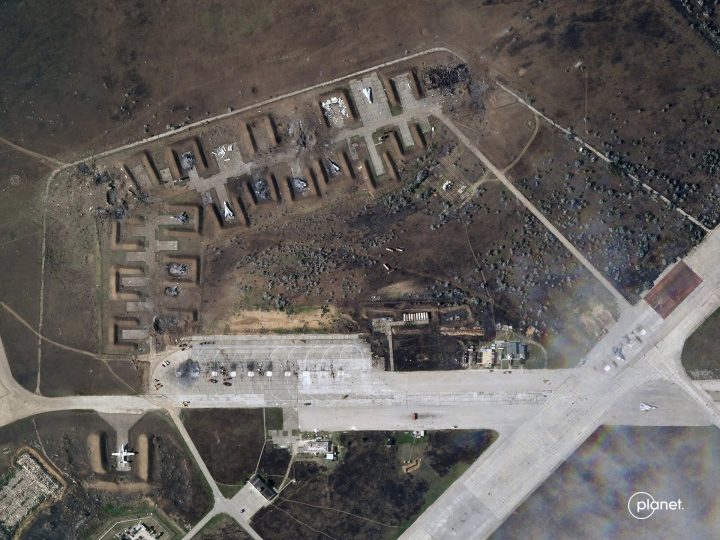 New satellite images show damage at Russian air base struck in Crimea