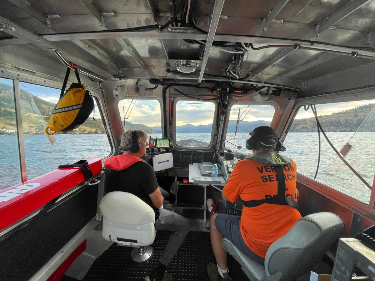 Vernon Search and Rescue says it was called out to three tasks on Friday night: A partially submerged sailboat that was abandoned, and two missing-person searches, one of which was cancelled.